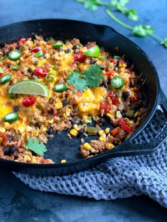 Mexican Fiesta Chicken and Rice Skillet