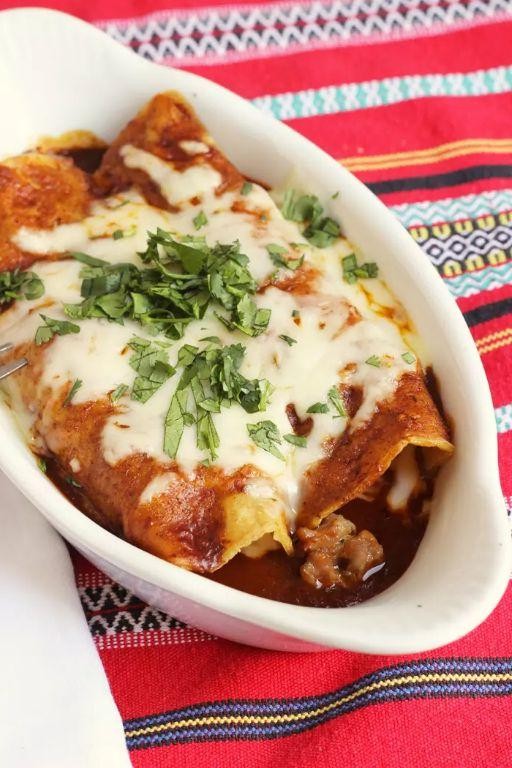 Mexican Sausage and Rice Enchiladas