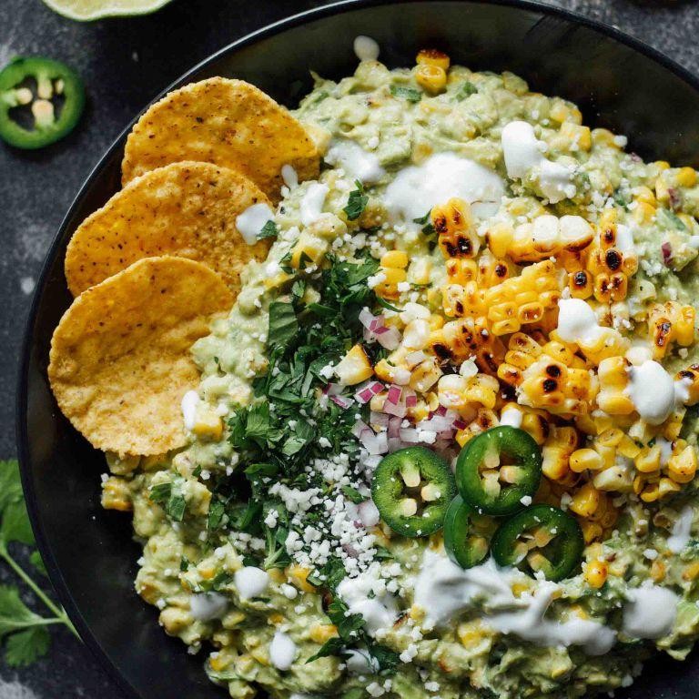 Mexican Street Corn with Creamy Guacamole