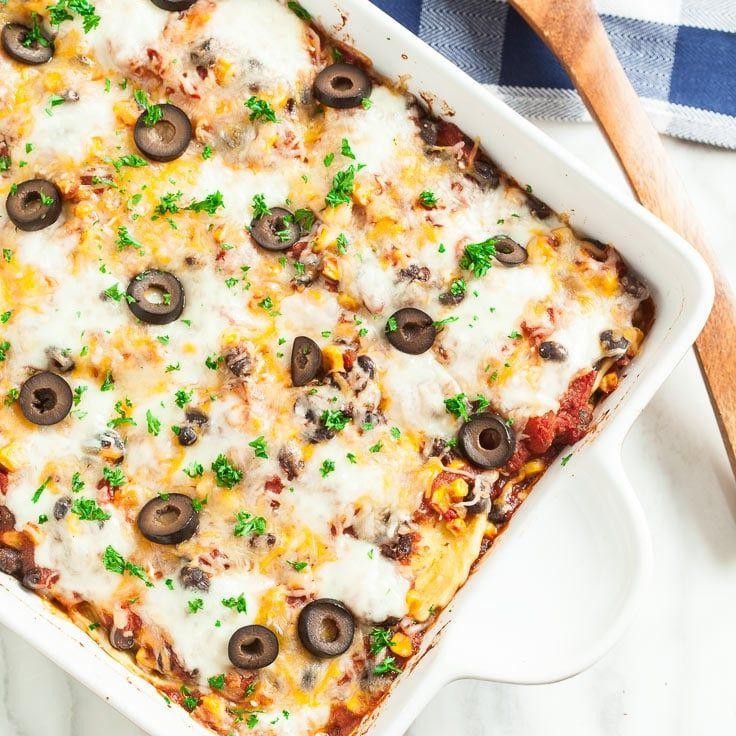 Mexican-Style Crockpot Ravioli Bake