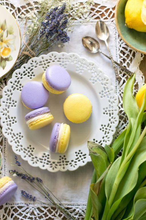 Meyer Lemon Macarons with Lavender Cream