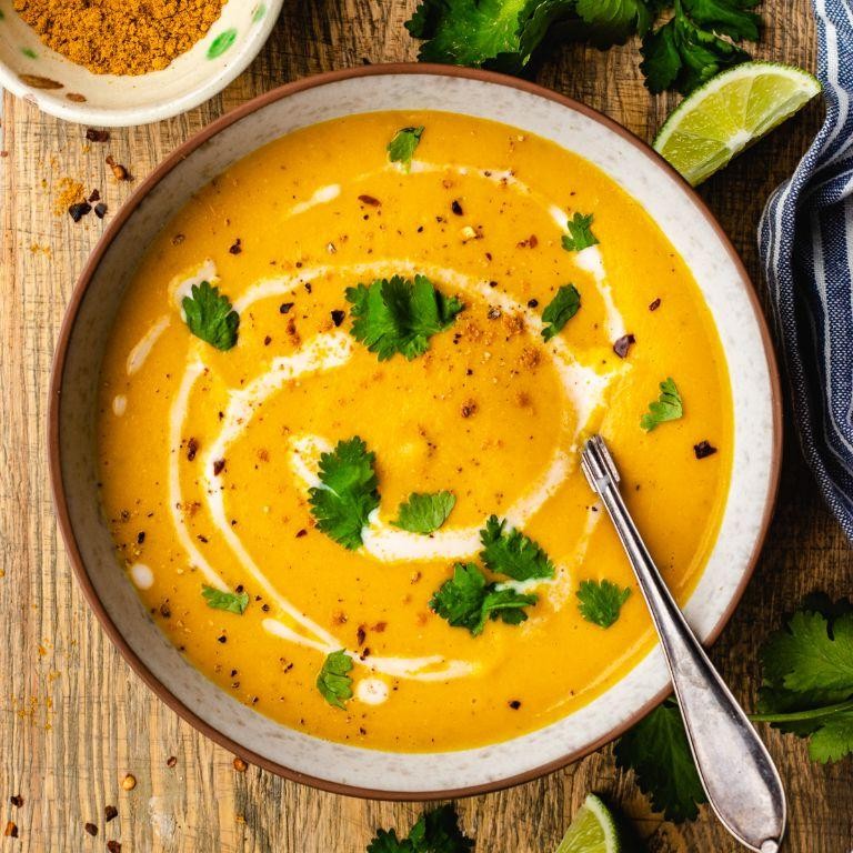 Mild Spiced Carrot and Lentil Soup