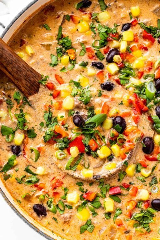 Mild and Creamy Corn Taco Soup