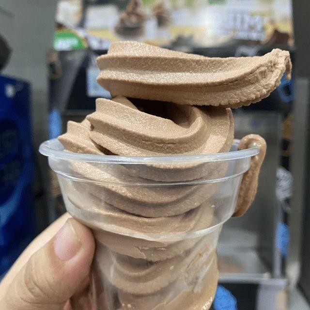 Milo Ice Cream with Chocolate Swirls