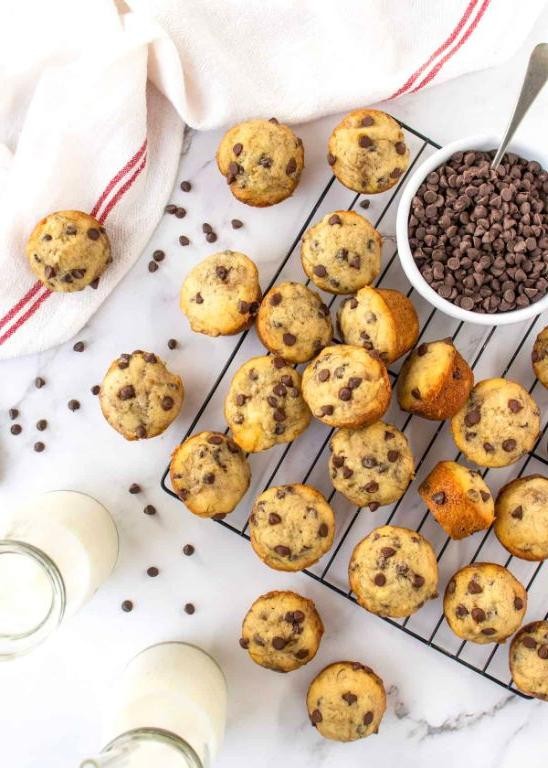Mini Banana Chocolate Chip Muffins