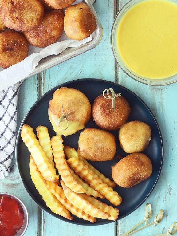 Mini Corndogs with Honey Mustard Dipping Sauce