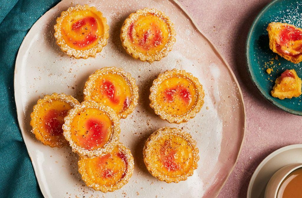 Mini Rhubarb Custard Tartlets