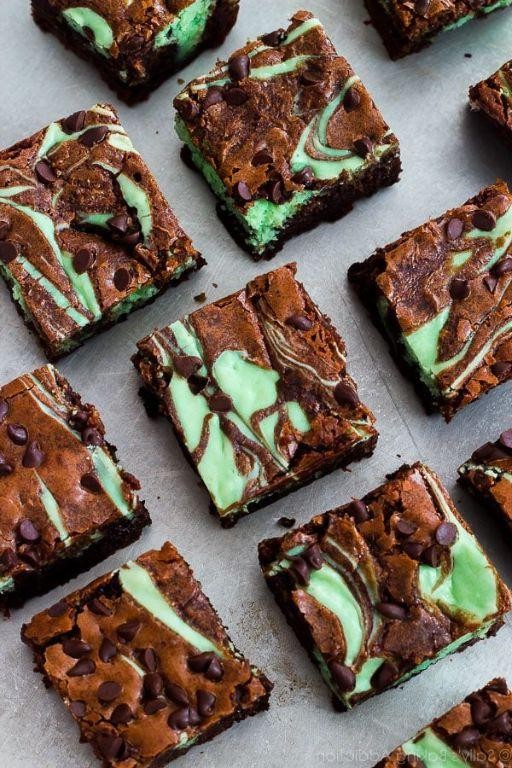 Mint Chocolate Chip Brownie Bars