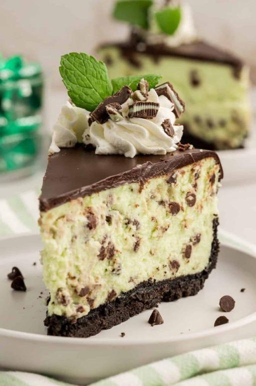 Mint Chocolate Chip Cheesecake