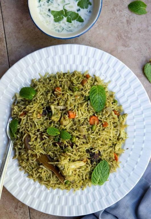 Mint Coriander Rice Pilaf