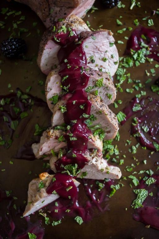 Mint Jelly Drizzled Pork Tenderloin