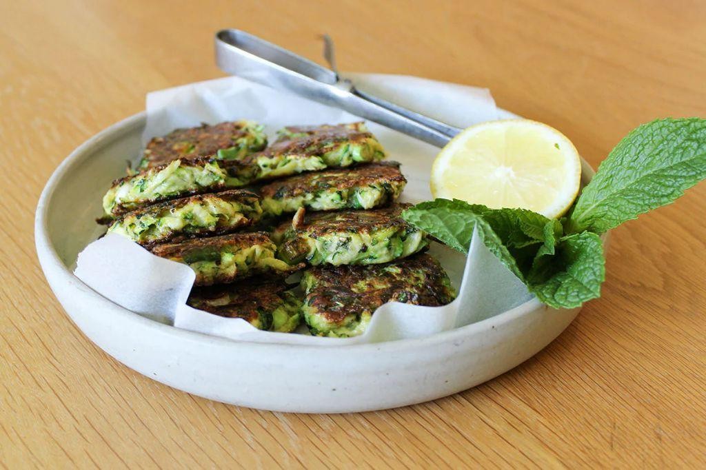 Mint Jelly Infused Zucchini Fritters