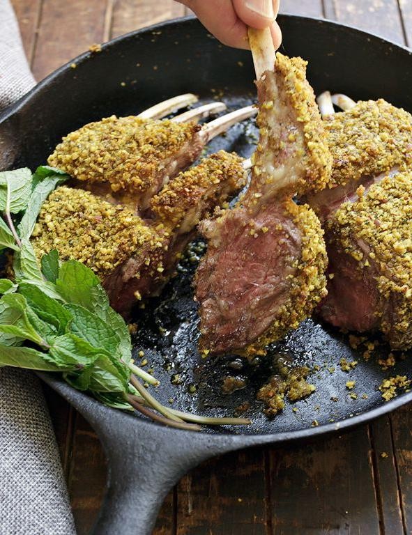 Mint Jelly and Almond Crusted Lamb Chops