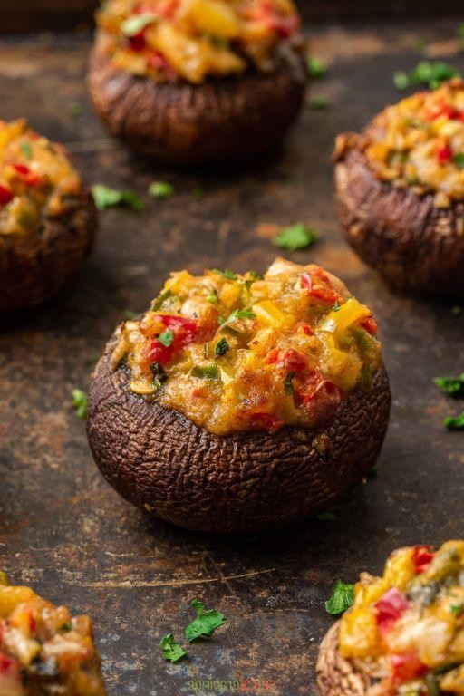 Mirepoix-Stuffed Mushrooms