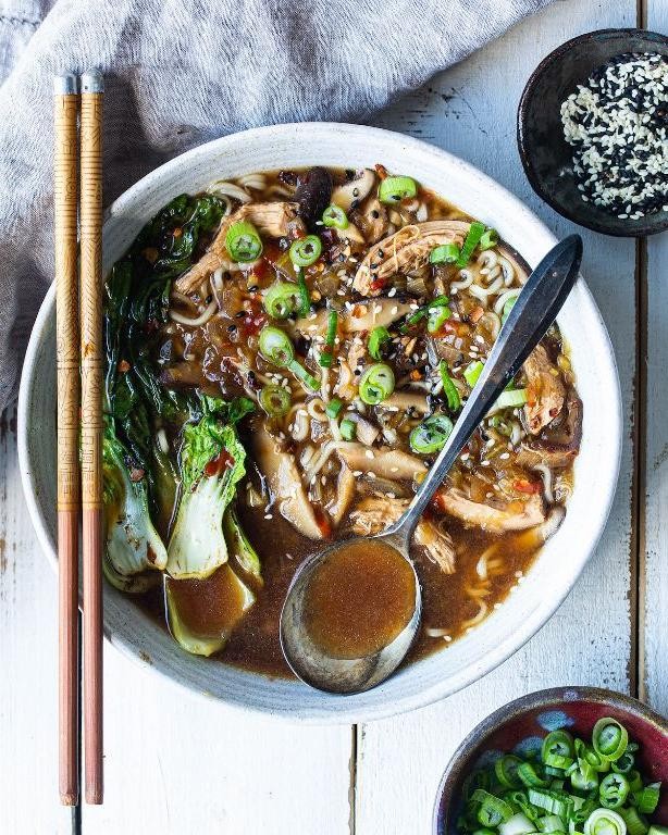 Miso Bok Choy and Mushroom Soup