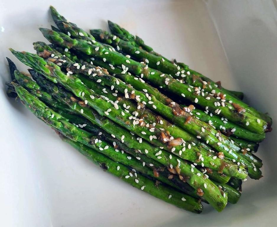 Miso Glazed Asparagus with Garlic