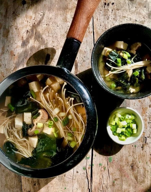 Miso Mushroom and Seaweed Soup