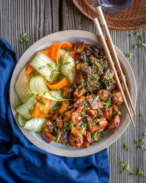 Miso-Glazed Chicken with Asian Cucumbers