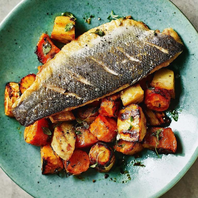 Miso-Glazed Fish with Stir-Fried Vegetables