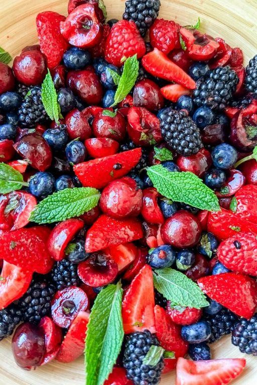 Mixed Berry and Mint Salad with Citrus Dressing