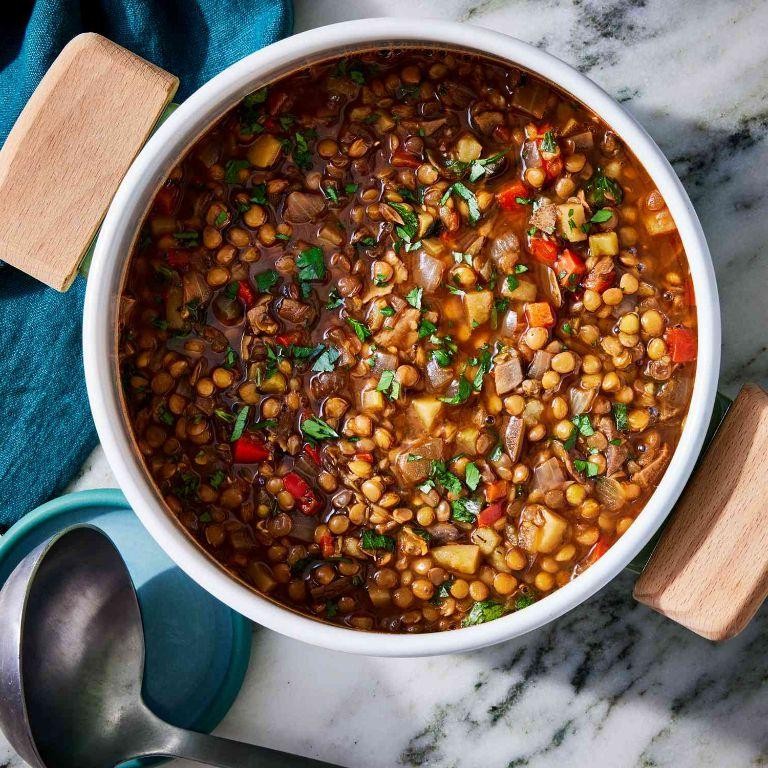 Mixed Mushroom and Lentil Soup