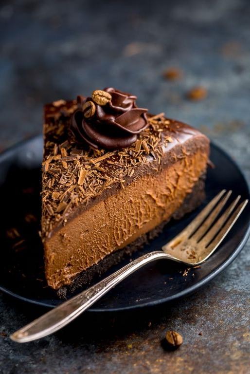 Mocha Chocolate Cheesecake with Espresso Drizzle