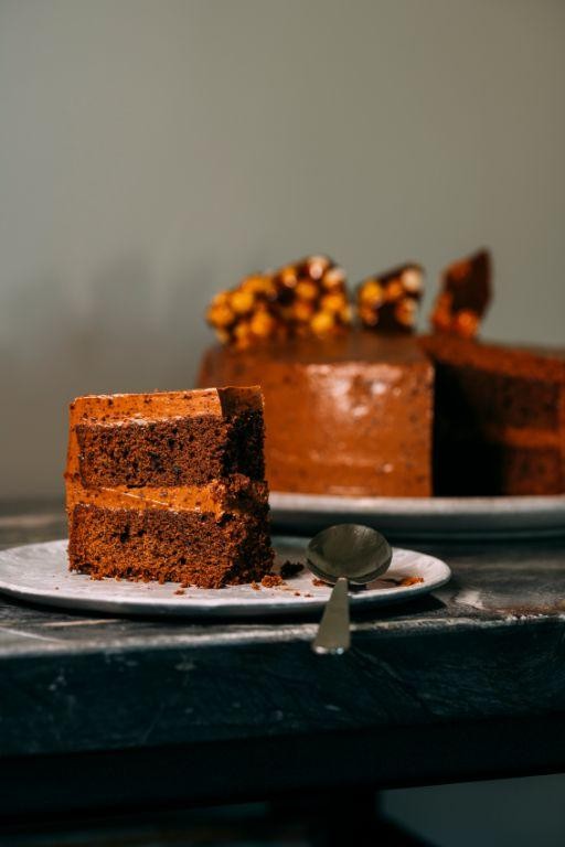 Moist Hazelnut Praline Chocolate Cake