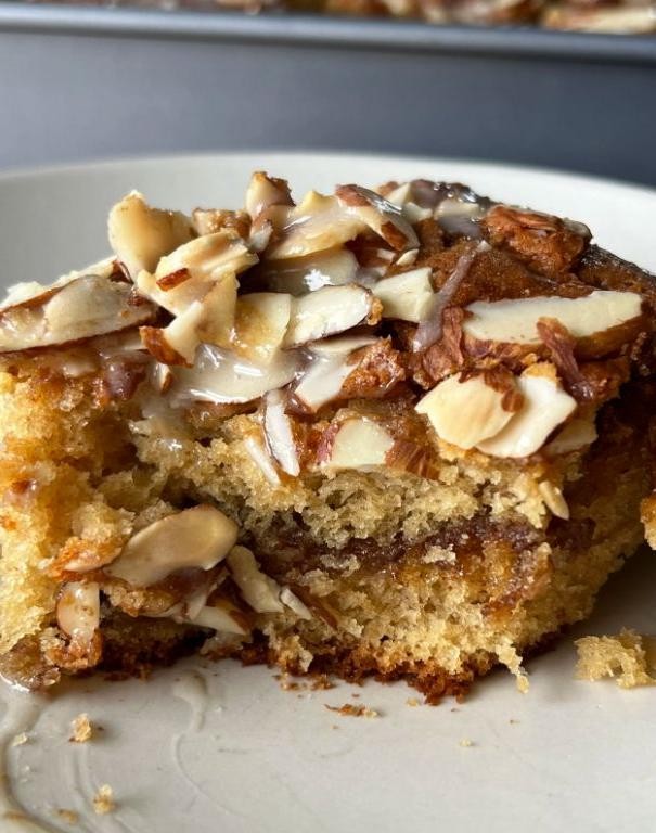 Moist Honey Bun Cake with Almond Drizzle