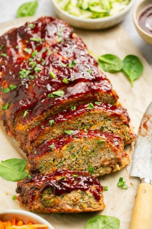 Moist Spinach Turkey Meatloaf