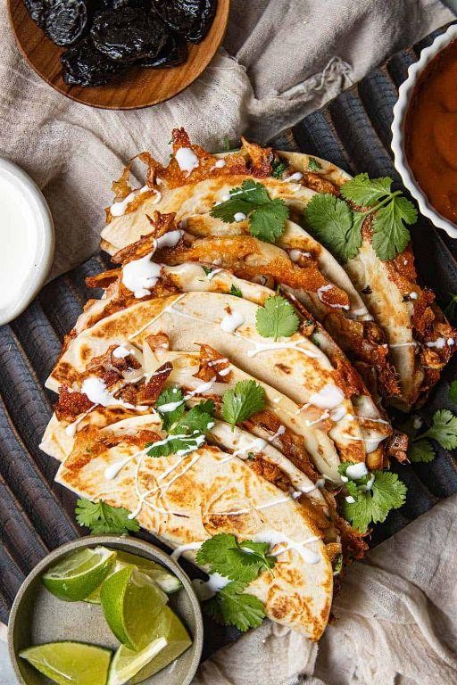 Mole-Marinated Chicken Quesadillas