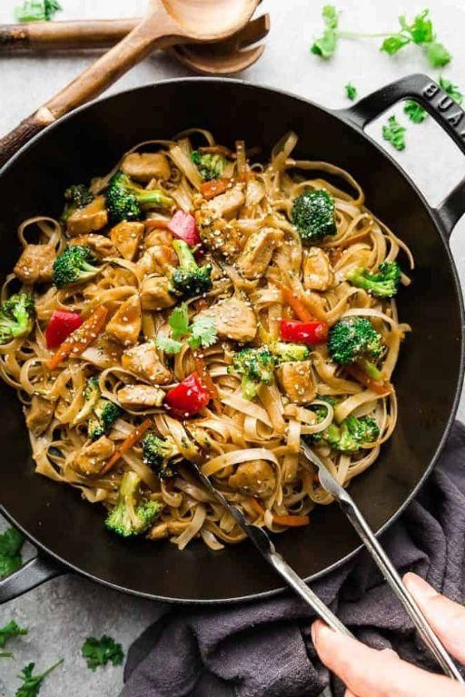 Mongolian Chicken Stir Fry with Spaetzle Noodles
