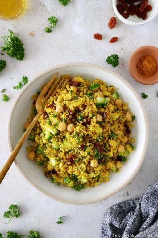 Moroccan Inspired Couscous with Chickpeas and Raisins