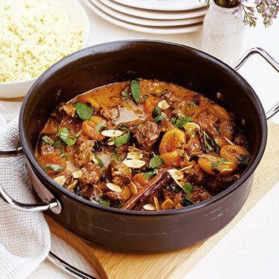 Moroccan Lamb Tagine with Apricots and Almonds
