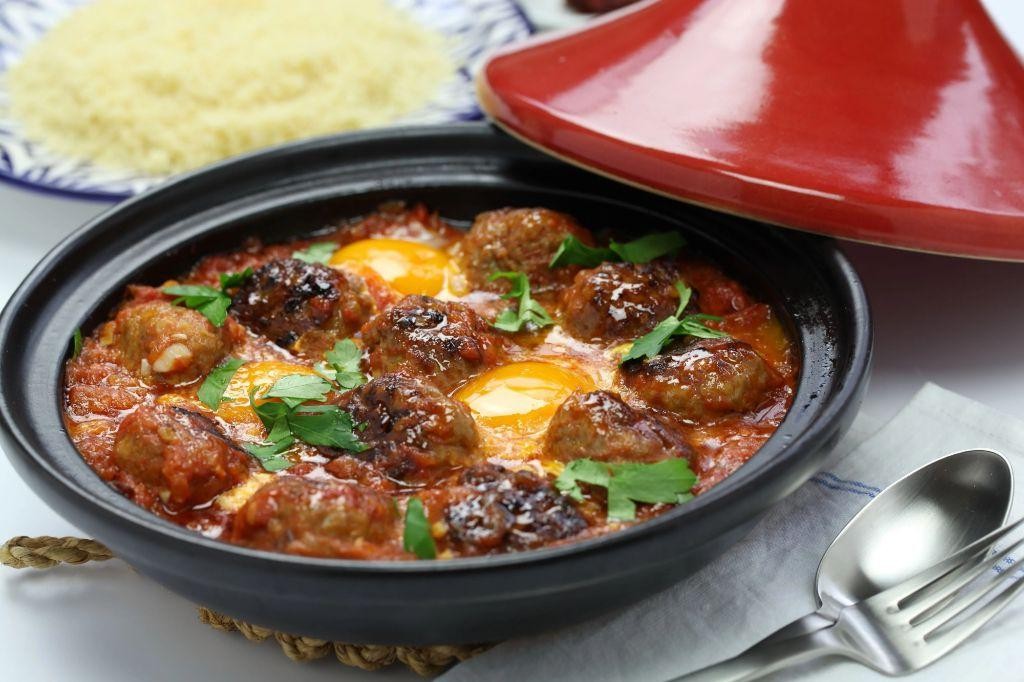 Moroccan Meatball Tagine with Eggplant