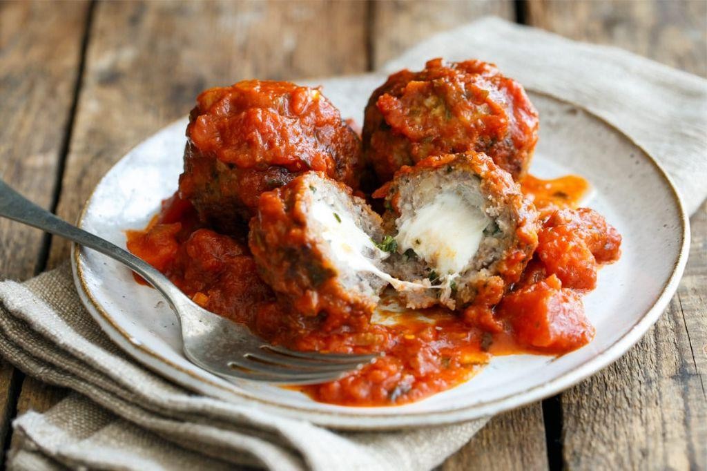 Mozzarella-Stuffed Meatballs