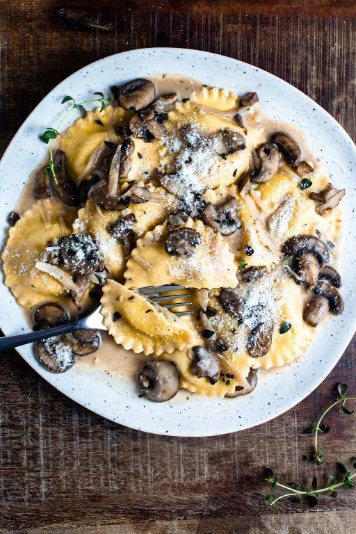 Mushroom Marsala Chicken with Three-Cheese Ravioli