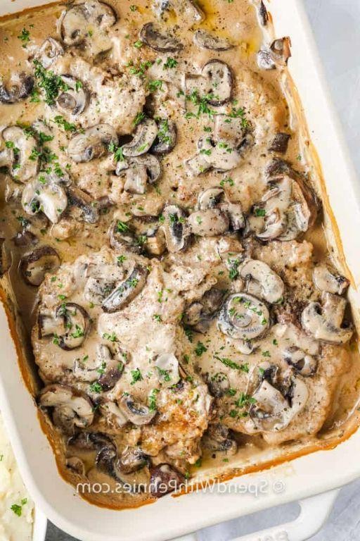 Mushroom Soup and White Wine Baked Pork Chops