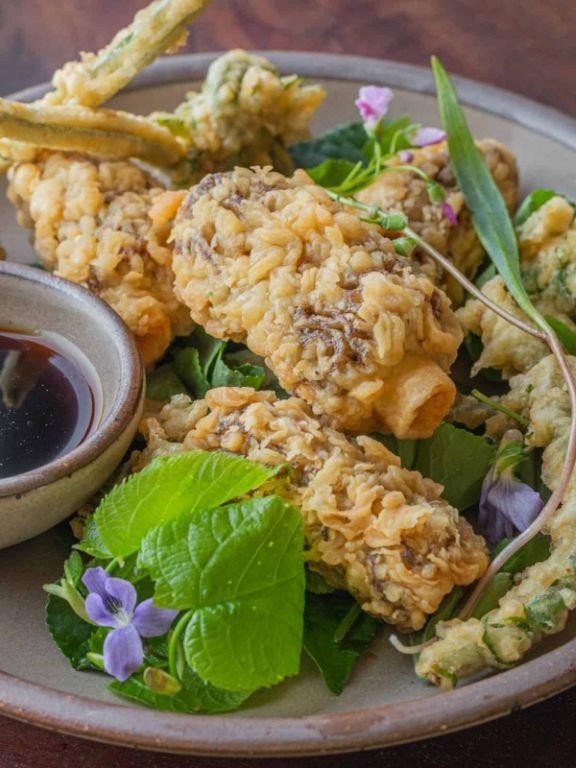Mushroom Tempura with Soy Ginger Dip