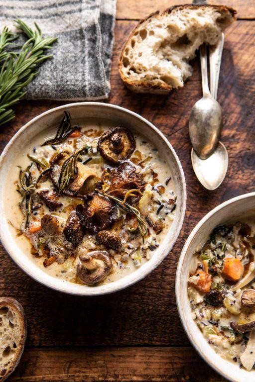 Mushroom and Chicken Wild Rice Bowl