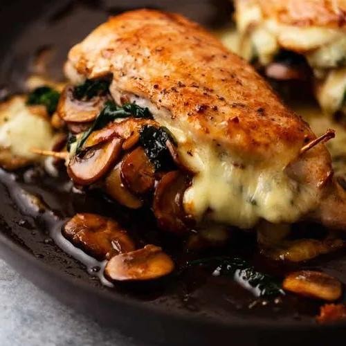Mushroom and Herb Filled Chicken Breast
