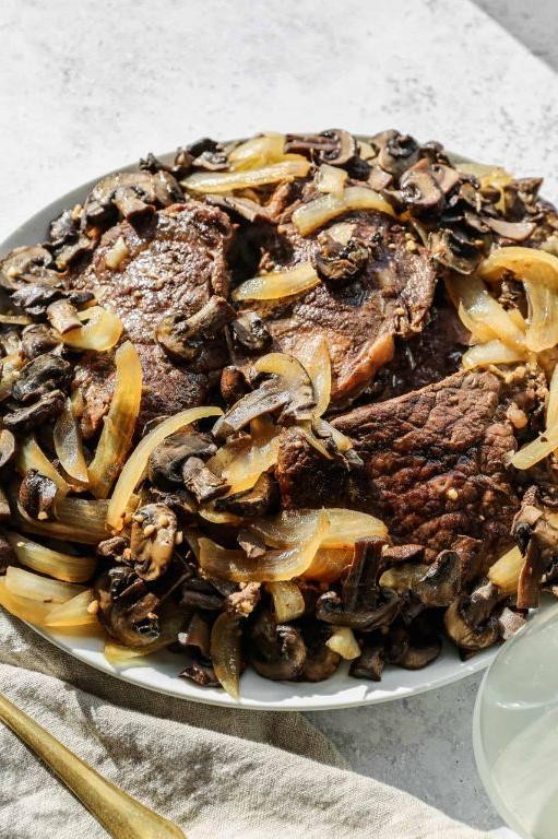 Mushroom and Onion Slow Cooked Steak