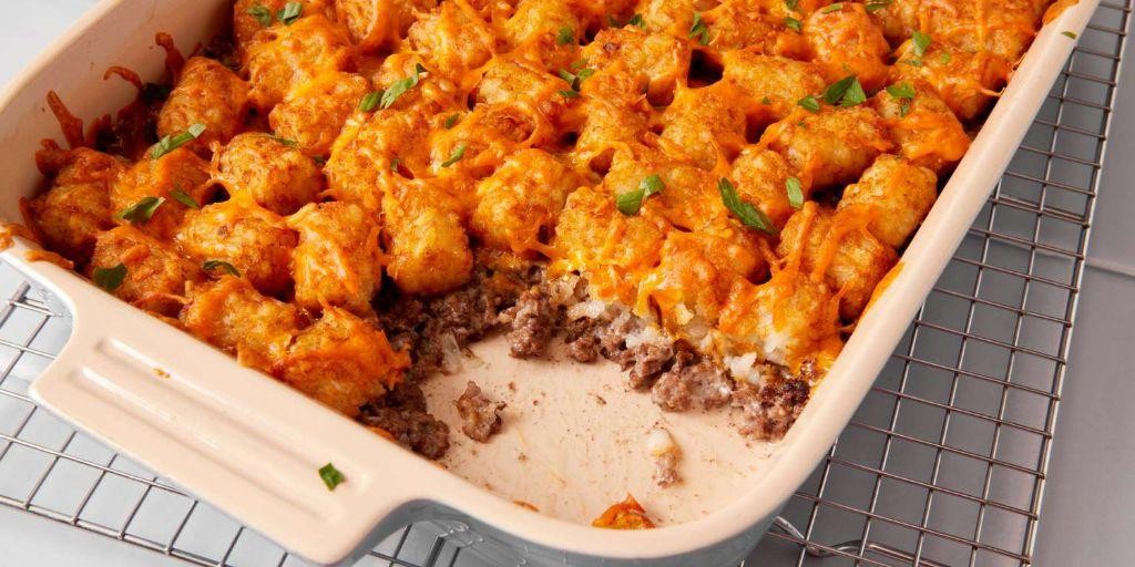 Mushroom and Onion Tater Tot Casserole