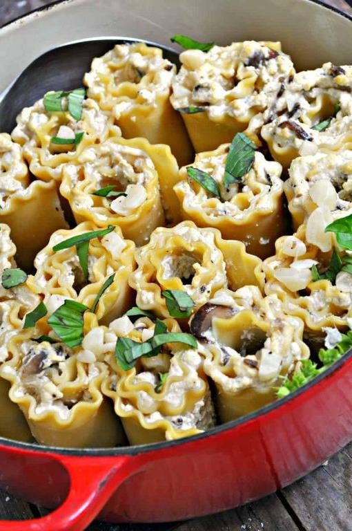 Mushroom and Ricotta Lasagna Roll-Ups