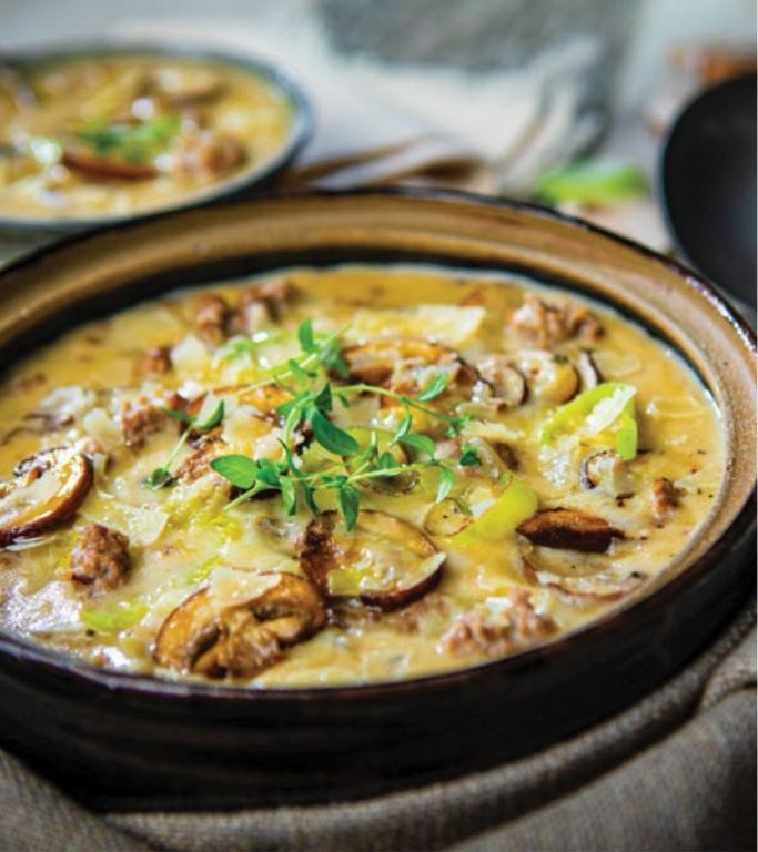 Mushroom and Sausage Soup