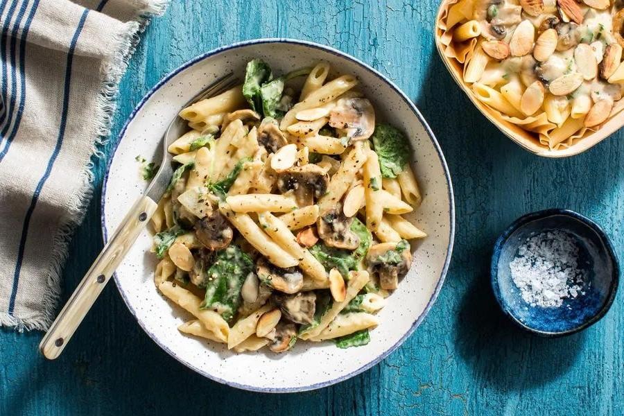 Mushroom and Spinach Penne Pasta