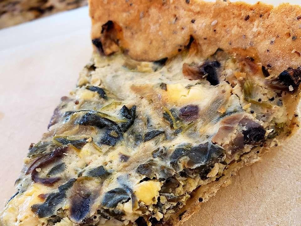 Mushroom and Spinach Tart with Whole Grain Crust