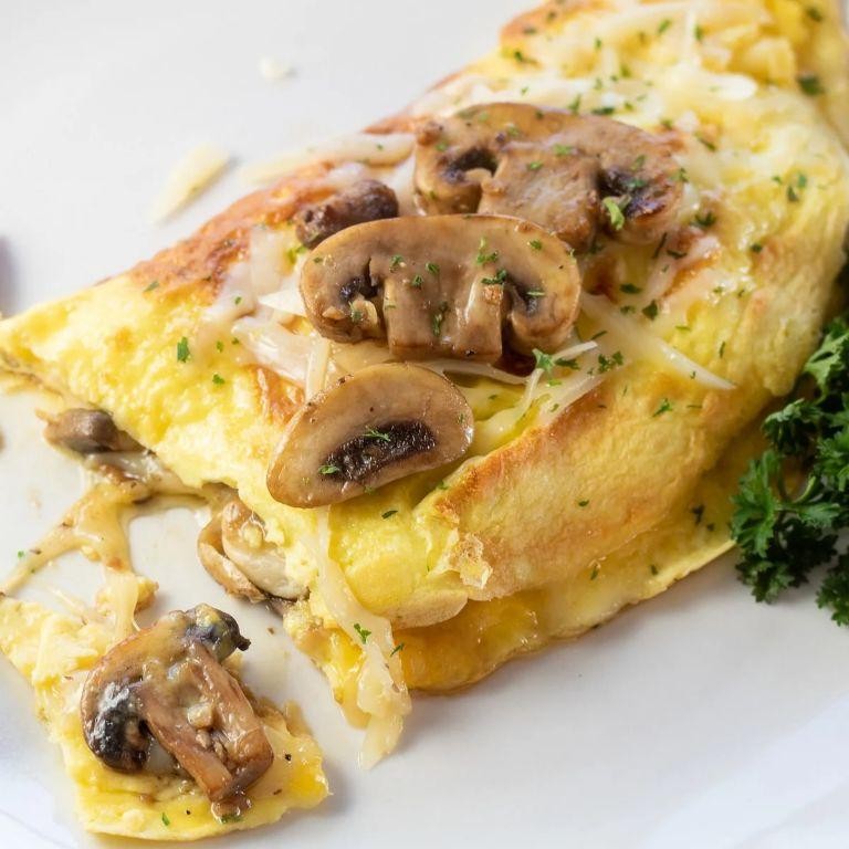 Mushroom and Swiss Cheese Omelette