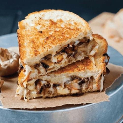 Mushroom and Swiss Cheese Sandwich