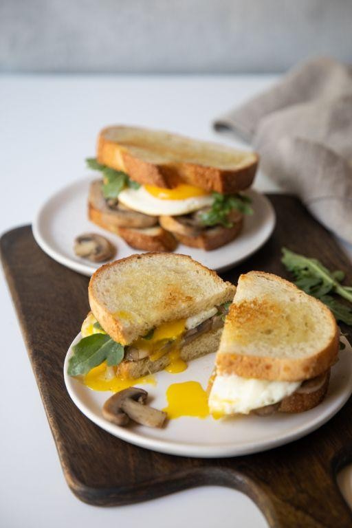 Mushroom and Swiss Fried Egg Sandwich