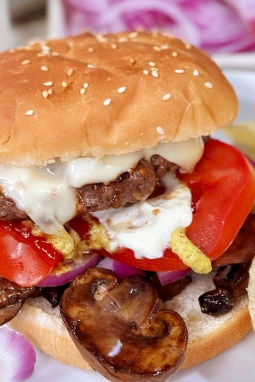 Mushroom and Swiss Sirloin Burger Delight